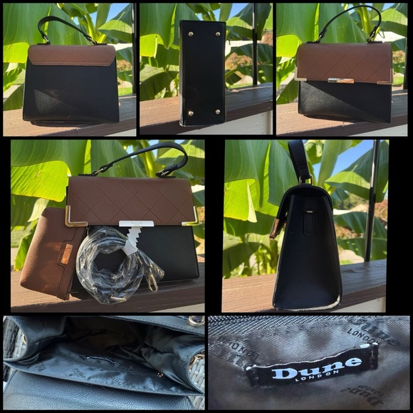 Dune London Two-Tone Black and Brown Bag - Picture 2 of 9